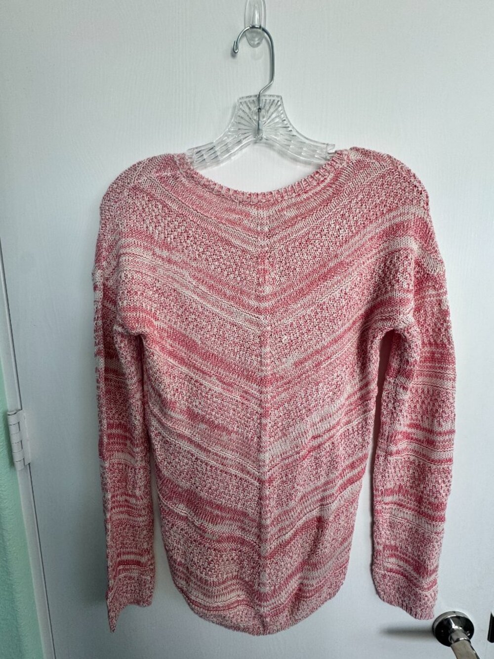 Pink Rose Boho Chevron Knit Sweater Red Cream Women’s Small NWT - Picture 5 of 5